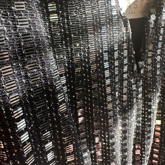 ASTR Black Square Sequence Midi Cocktail Dress - Picture 8 of 11